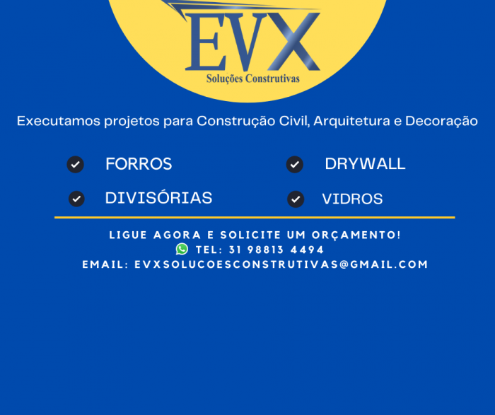 EVX Soluções – Drywall, Forros, Divisórias e Vidros