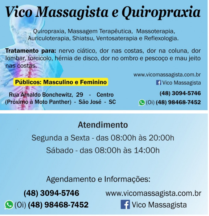 Vico Massagista e Quiropraxia - Massagem, Massoterapia e Ventosas